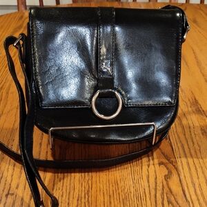 Vintage Ashwood Black Leather Crossbody